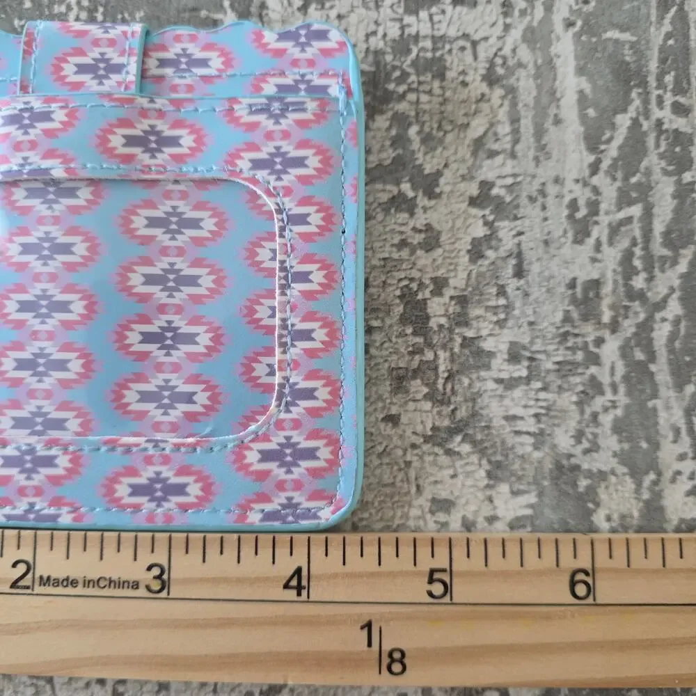 Aztec Pattern Keychain Wristlet ID Wallet